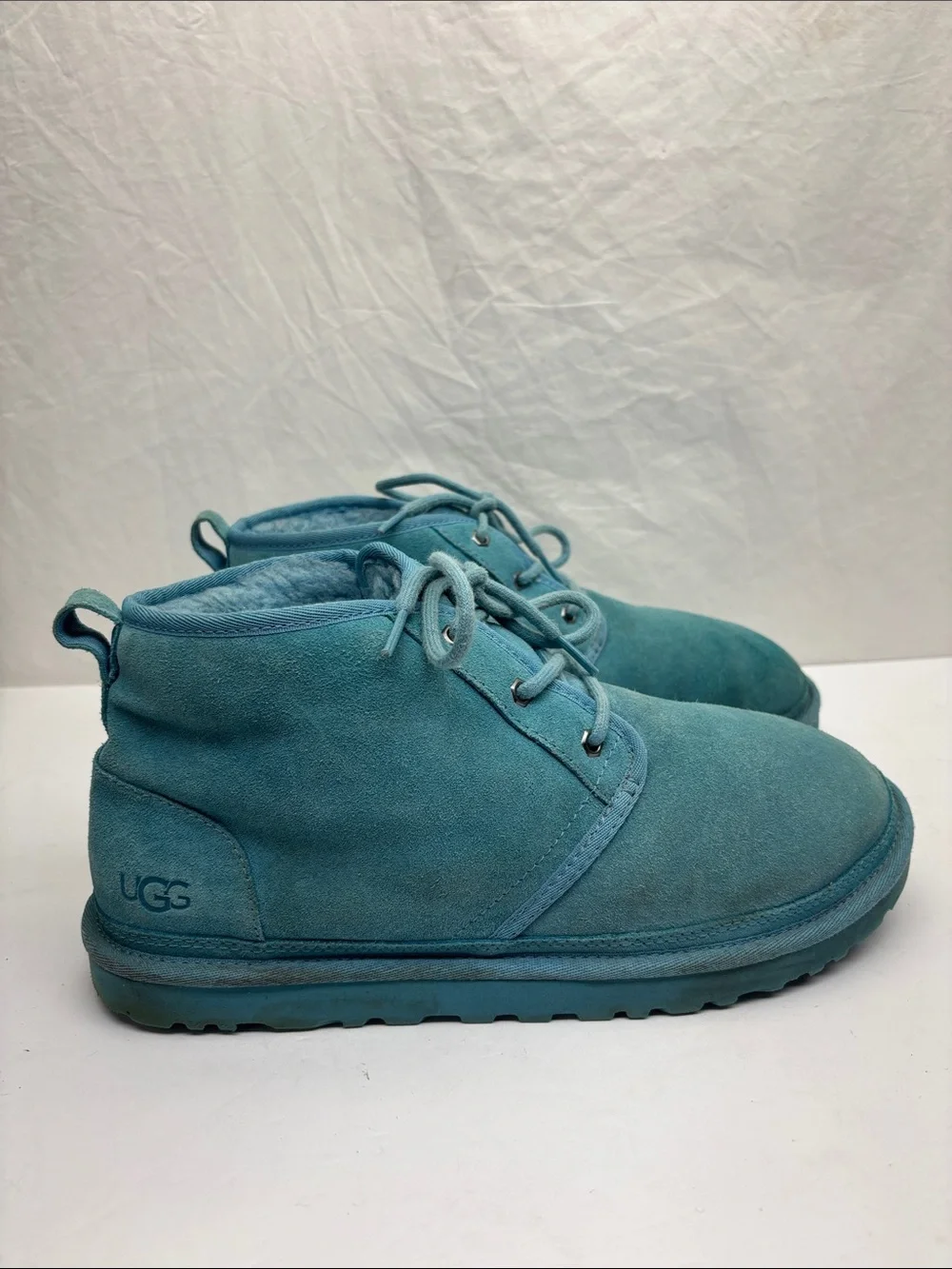 Ugg Men's Suede Casual Lace-Up Shoes in Teal, SZ 12, box 41